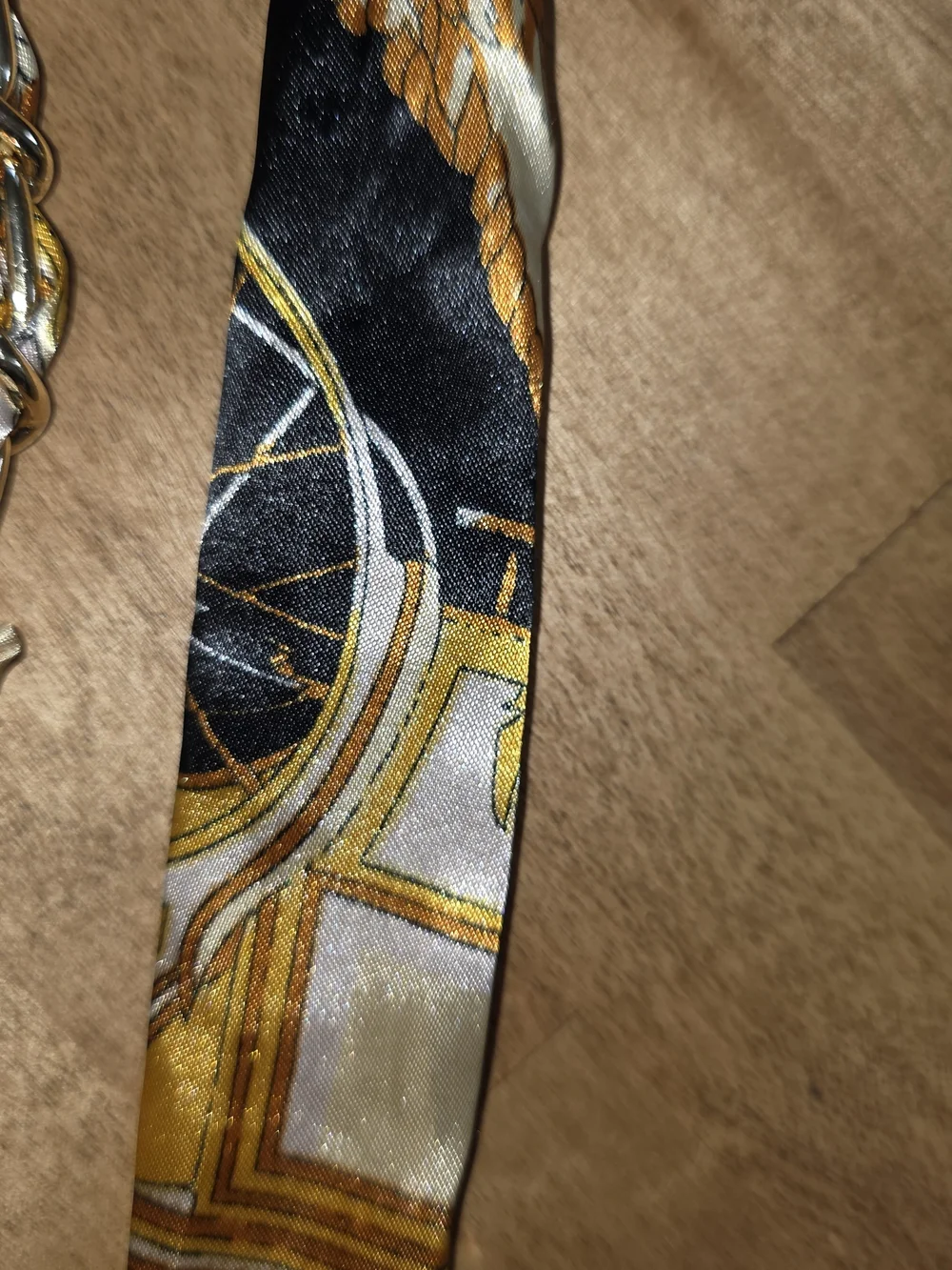 House of Harlow 1960 Gold, Black and Cream Scarf-Linked Belt